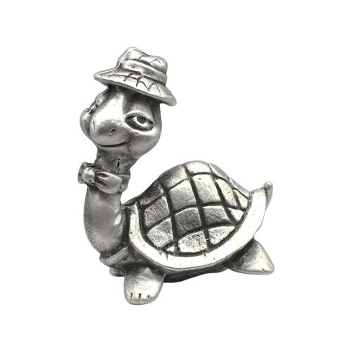 XCSORN049 English Made Pewter Comical Turtle Figurine Ornament