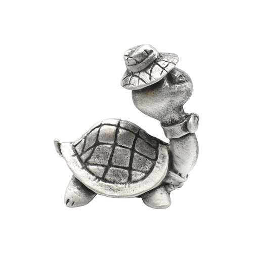 XCSORN049 English Made Pewter Comical Turtle Figurine Ornament