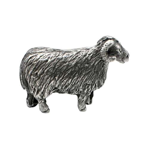XCSORN056 English Made Pewter Ram Figurine Ornament