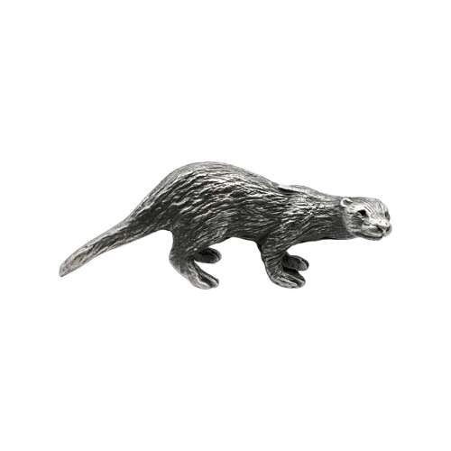 XCSORN059 English Made Pewter Otter Figurine Ornament