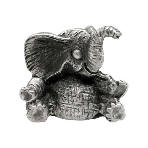 XCSORN063 English Made Pewter Baby Elephant Figurine Ornament