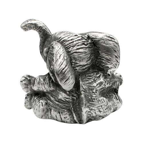 XCSORN063 English Made Pewter Baby Elephant Figurine Ornament
