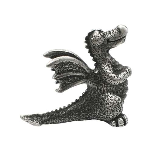 XCSORN067 English Made Pewter Sitting Dragon Figurine Ornament