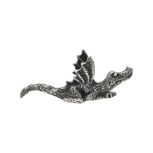XCSORN068 English Made Pewter Laying Dragon Figurine Ornament