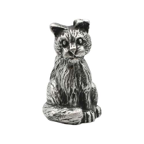 XCSORN069 English Made Pewter Small Cat Figurine Ornament