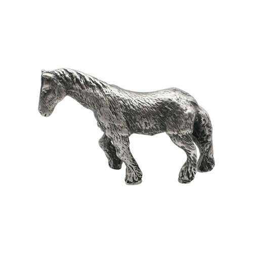 XCSORN086 English Made Pewter Shire Horse Figurine Ornament