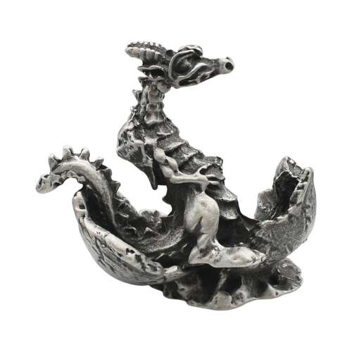XCSORN090 English Made Pewter Dragon in Egg Figurine Ornament