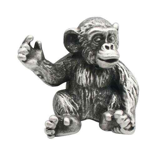 XCSORN094 English Made Pewter Chimp Figurine Ornament