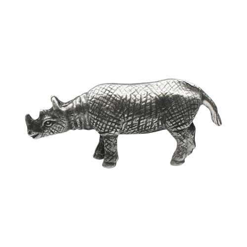 XCSORN096 English Made Pewter Asian Rhino Figurine Ornament