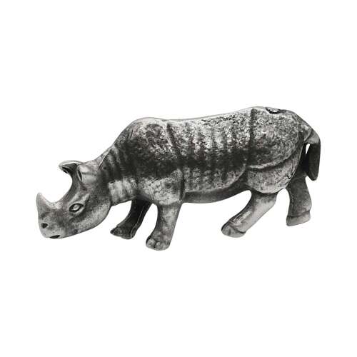 XCSORN097 English Made Pewter African Rhino Figurine Ornament