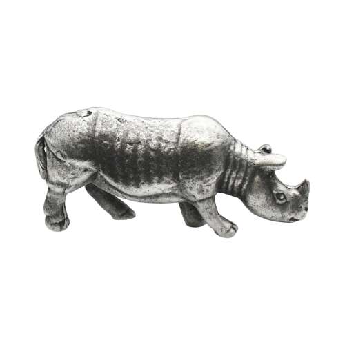 XCSORN097 English Made Pewter African Rhino Figurine Ornament