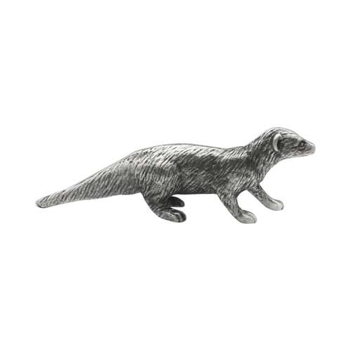 XCSORN098 English Made Pewter Weasel Figurine Ornament