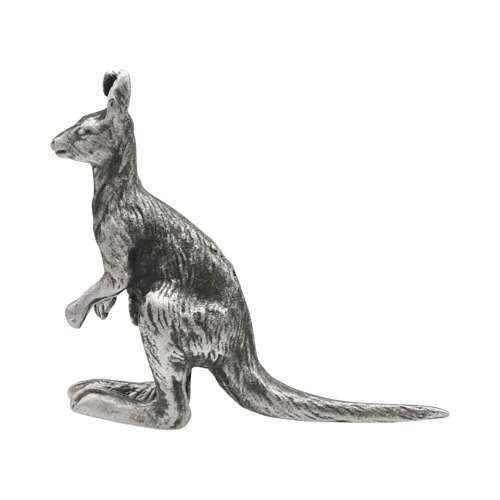 XCSORN101 English Made Pewter Kangaroo with Baby in Pouch Figurine Ornament
