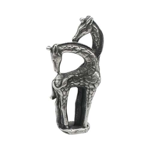 XCSORN103 English Made Pewter Pair of Giraffes Figurine Ornament