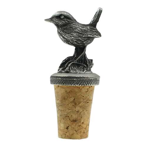 XCSBS018 English Made Pewter Wren Bottle Stopper