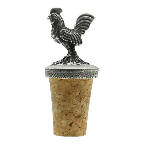 XCSBS023 English Made Pewter Cockerel Bottle Stopper