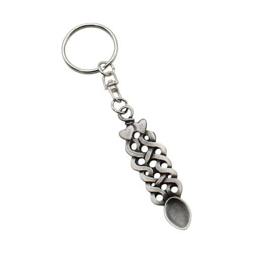 XCSKL003 Celtic Knotwork Weave Twin Heart Lovespoon Keyring