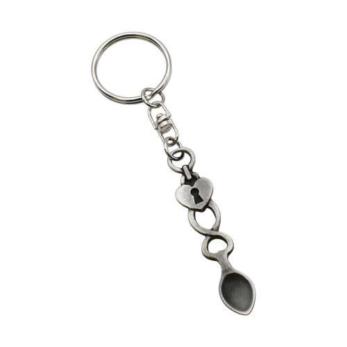 XCSKL006 Padlock Heart Welsh Lovespoon Keyring