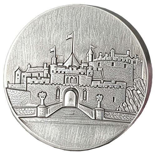 XDHWS035 Pewter Edinburgh Castle Wax Seal With Wooden Handle & Wax Sticks