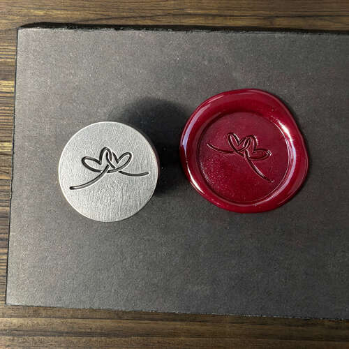 XDHWS034 Pewter Love Hearts Wax Seal With Wooden Handle & Wax Sticks