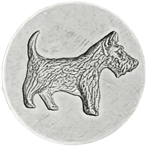 XDHWS025 Pewter Scottie Dog Wax Seal With Wooden Handle & Wax Sticks
