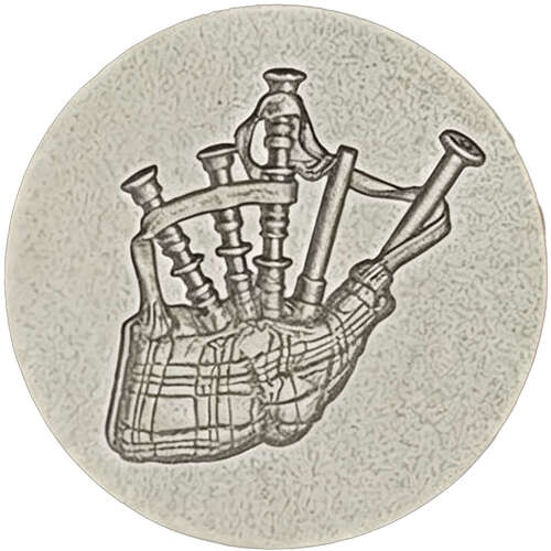 XDHWS022 Pewter Bagpipes Wax Seal With Wooden Handle & Wax Sticks