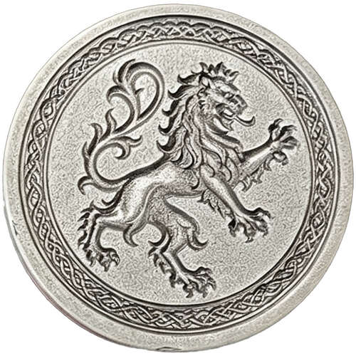 XDHWS021 Pewter Rampant Lion Wax Seal With Wooden Handle & Wax Sticks
