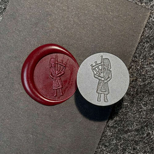 XDHWS018 Pewter Piper Wax Seal With Wooden Handle & Wax Sticks