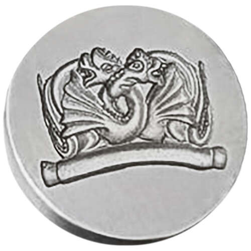 XDHWS015 Pewter Entwined Dragon Wax Seal With Wooden Handle & Wax Sticks