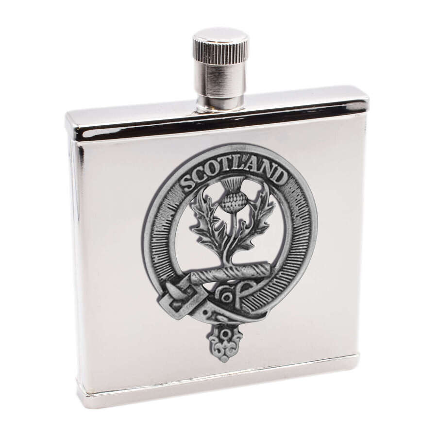 XWI2248 - XDHCB104 Scotland Thistle Clan Design 2oz Hip Flask